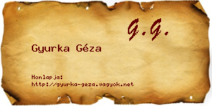 Gyurka Géza névjegykártya