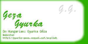 geza gyurka business card